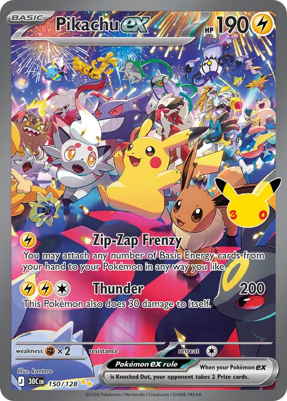 Pikachu ex - Pokémon card